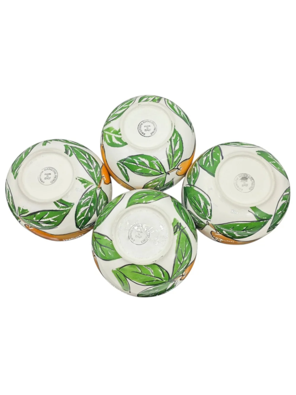 Italian Lemon Citrus Bowls Set 4 Hand Painted Tuscan Pottery Made In Italy